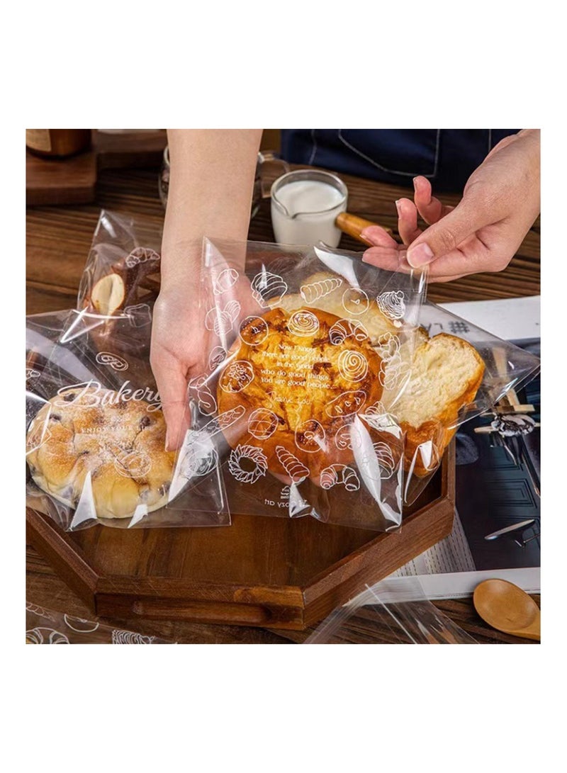 100 Pcs Premium Clear Bread Bags with Self-Sealing Closure，Cookie Bags for Bread, Loaves, Pastries,Baked Goods - Image 5